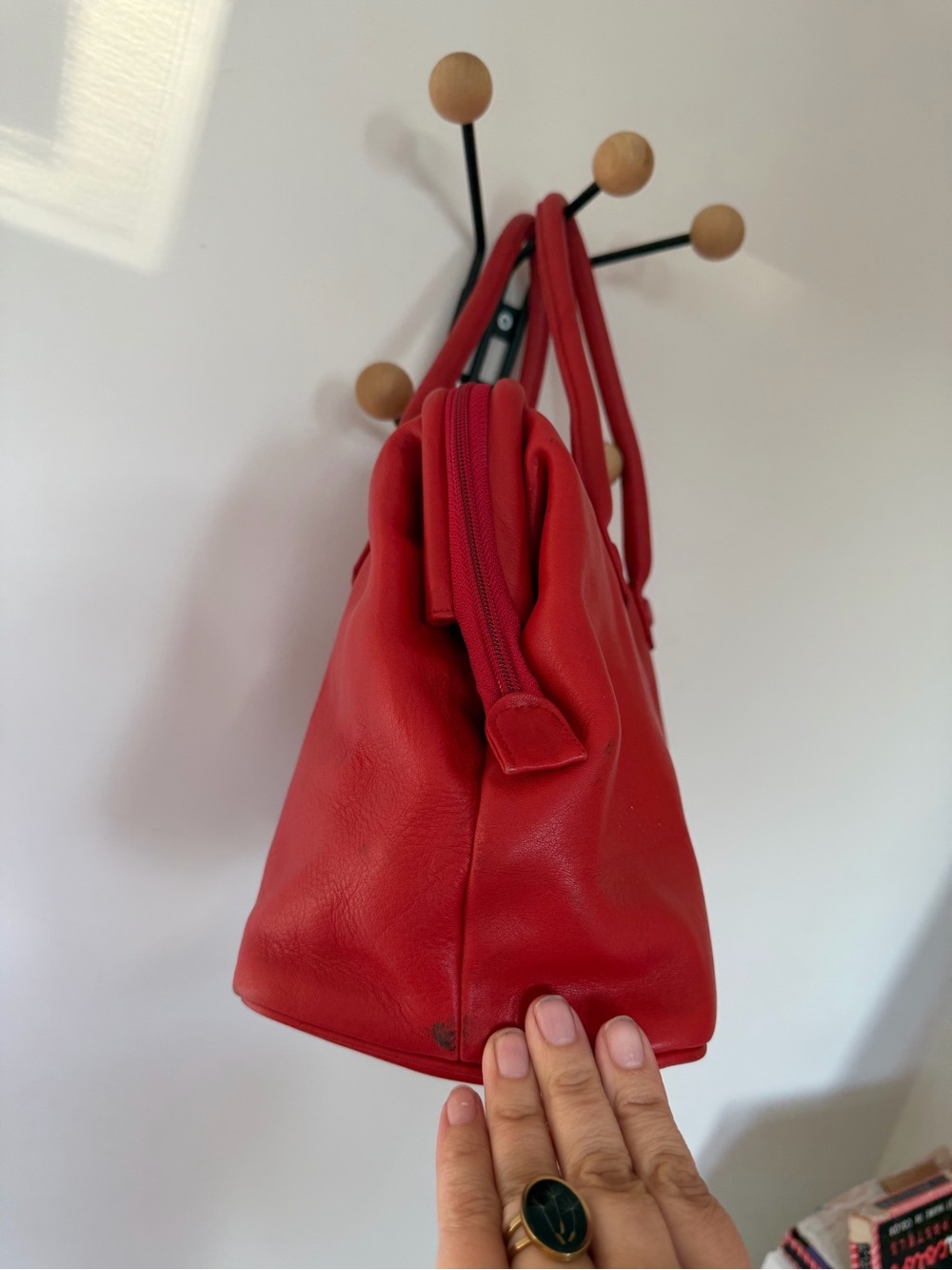 Giani Bernini Red Leather Tote Bag - Picture 6 of 8